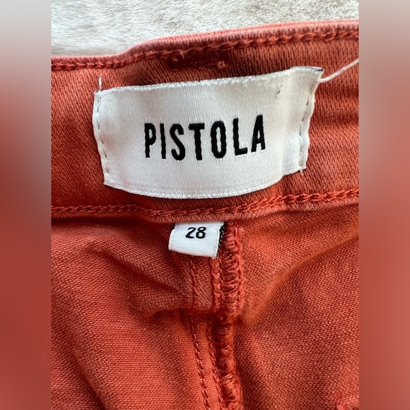 Pistola Cropped Straight Leg Stretchy Pants in Orange Size 28 - Picture 8 of 9